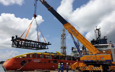 AMEC Wood Unloading of New Boat Landing at Muara Port 2019